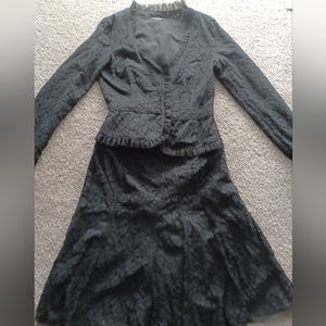 Tahari Two Piece Black Lace Skirt Set